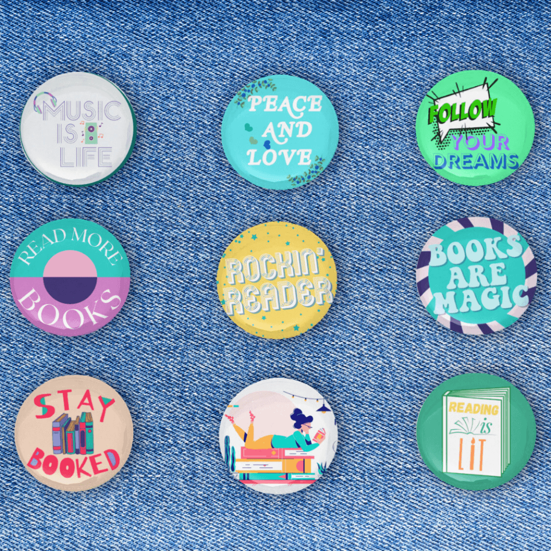 Bookish Button Pins Collection(2)