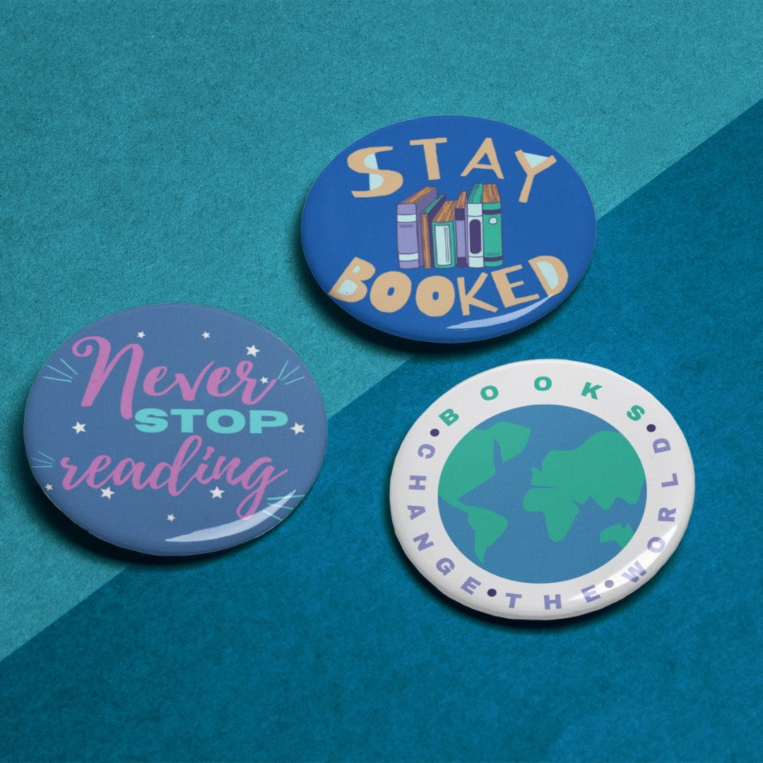 Bookish Button Pins (multi-pack)